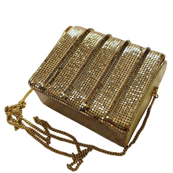 Vintage Whiting & Davis Mesh Evening Shoulder Bag Gold - Picture 4 of 14